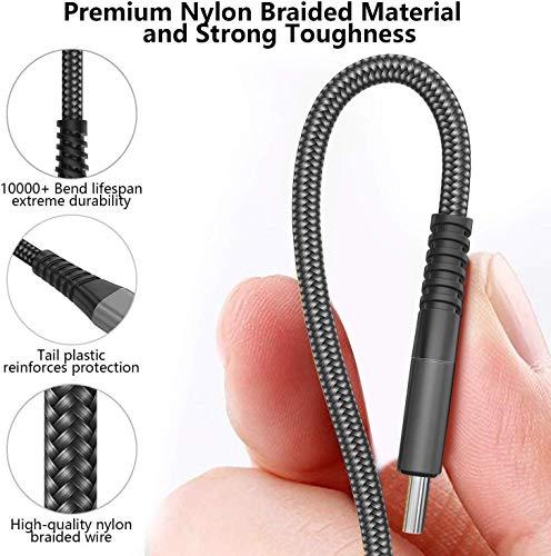 Câble USB C [2m+2m / Lot de 2] 3A Chargeur Type C en Charge Rapide Nylon Tressé Câble Chargeur pour Samsung Galaxy S20…