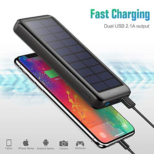 Trswyop Batterie Externe Chargeur Solaire 26800mAh, 【2022 Version Mise à Jour】 Chargeur Portable 3 Entrées USB C Power…