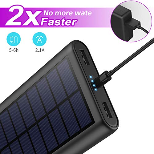 HETP Version à économie D’énergie Batterie Externe Chargeur Solaire 26800mah Power Bank [Avancé Intelligent Contrôle IC…