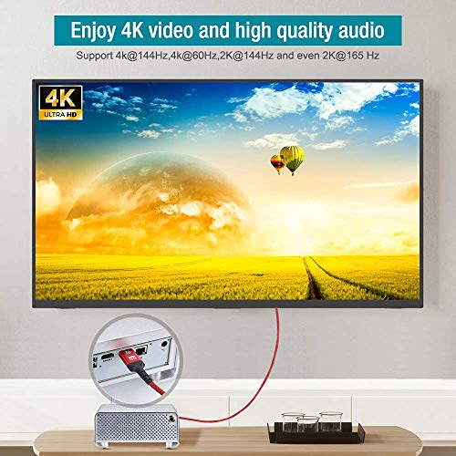 alclap Câble DisplayPort 2M Câble DP 4K 144Hz Haute Vitesse -[4K@60Hz, 2K@165Hz, 2K@144Hz], Câble Display Port Nylon…