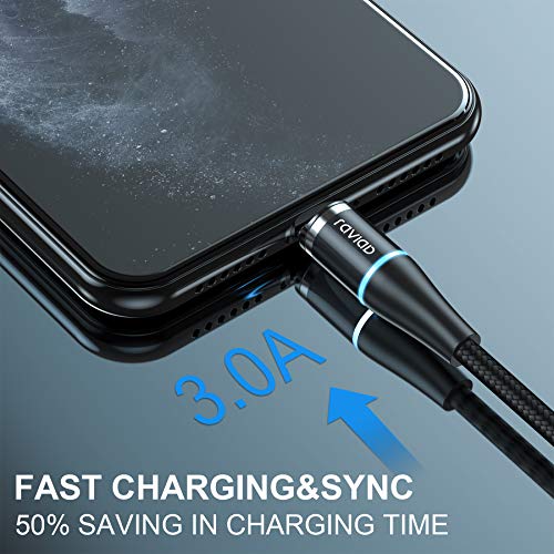 RAVIAD Câble Multi Chargeur Magnétique, 3 en 1 Multi Chargeur Aimanté en Nylon Tressé Câble Micro USB Type C pour…