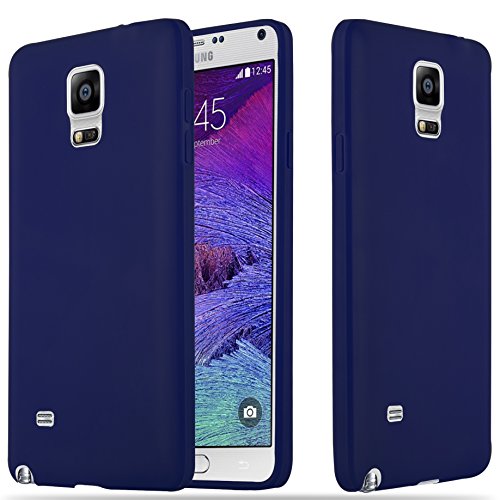 cadorabo Coque pour Samsung Galaxy Note 4 en Candy Bleu FONCÉ – Housse Protection Souple en Silicone TPU avec Anti-Choc…