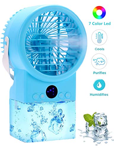 Climatiseur Mobile Portable Refroidisseur d’air Cooler et Ventilateur, 3 en 1 Mini Climatiseur Humidificateur…