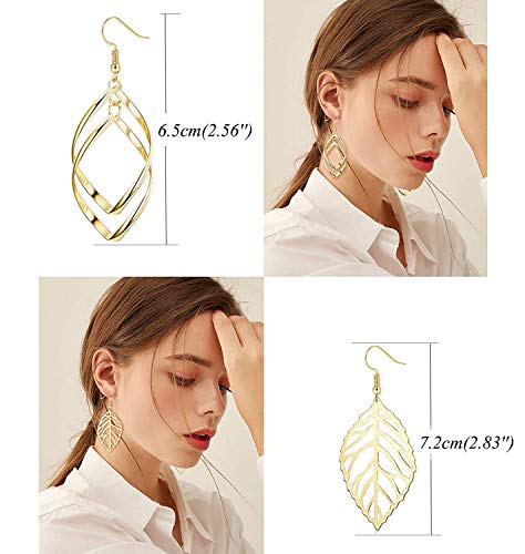 YADOCA 10 Paires Boucles d’Oreilles Pendante pour Femmes Filles Boucles d’Oreilles Boheme Vintage Plume Pompon Bijoux…