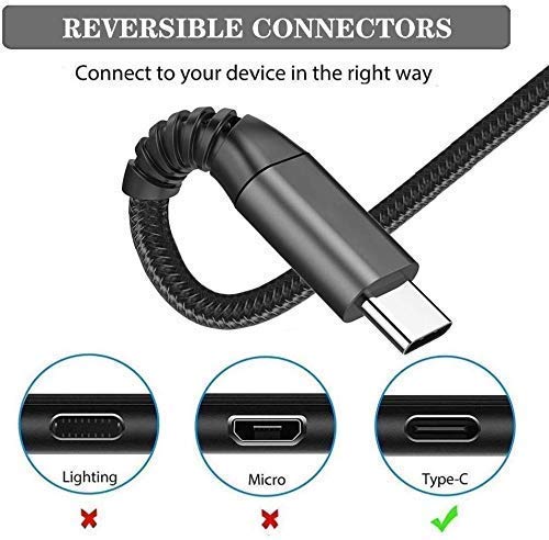 Câble USB C [2m+2m / Lot de 2] 3A Chargeur Type C en Charge Rapide Nylon Tressé Câble Chargeur pour Samsung Galaxy S20…