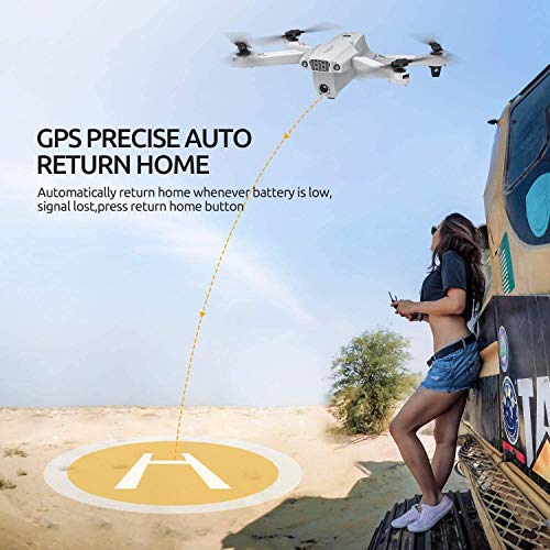 Tomzon Drone GPS D65 avec Caméra 4K pour Adultes Drone Pliable FPV RC Quadcopter avec Autonomie 40 minutes, Fonction RTH…