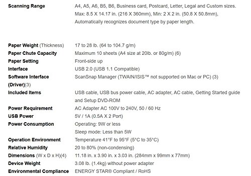 Fujitsu ScanSnap S1300i Hybrid Mac/Win Scanner Portable