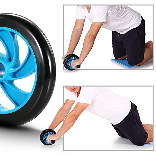 TOMSHOO Appareils de Fitness 5 en 1 Roue Abdominale + Poignée de Pompe + Corde à Sauter + Pince à Main + Tapis pour…