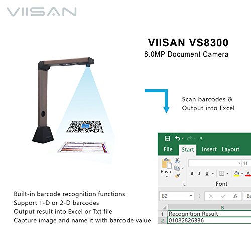 Home Office-Viisan VS8300 Scanner de Documents A3 (420x290mm) Résolution 3264×2448. OCR. Pliable et Portable