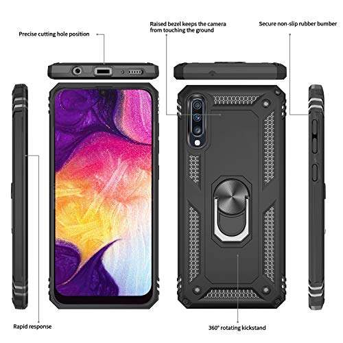 LeYi Coque Samsung Galaxy A70/ A70S [2×Verre Trempé] 360 degrés Anneau Support, Militaire Double Renforcée Défense…