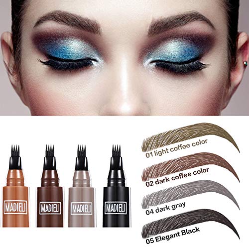 ONLYOILY Stylo à sourcils Set-Tattoo Sense Liquide Sourcil avec 4 couleurs, toute la journée étanche