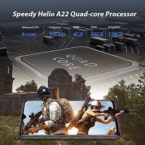 vernee M7 Telephone Portable Débloqués, 4Go + 64Go Dual SIM 4G Smartphone Android 9.0, MTK6761 Quad-Core 13MP/8MP 3…