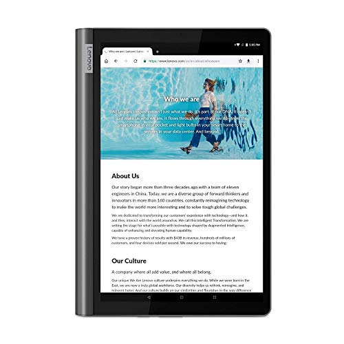 Lenovo Yoga Smart Tab 10.1″ FHD tablette tactile (Processeur Qualcomm Snapdragon 439, 8 Cœur, 4Go de RAM, 64Go de Stockage eMMC, Android Pie 9,0), Gris