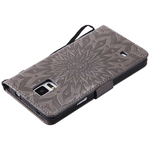 BoxTii Coque Galaxy Note 4, Etui en Cuir de Première Qualité, Housse Coque pour Samsung Galaxy Note 4 (#2 Gris)
