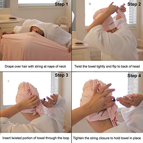 THE PERFECT HAIRCARE Ultra-Fine Microfiber Hair Towel Wrap – Anti-frizz Fast Drying Turban with Wet/Dry Brush by