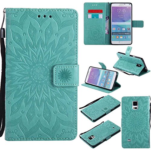 BoxTii Coque Galaxy Note 4, Etui en Cuir de Première Qualité, Housse Coque pour Samsung Galaxy Note 4 (#1 Vert)