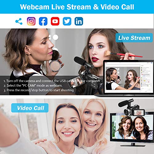 Camescope Caméscope FHD 1080P 24MP 18X Zoom Puissant Camecope Numerique Anti-tremblement Avec Microphone Et Télécommande Sans Fil Caméscope Caméra