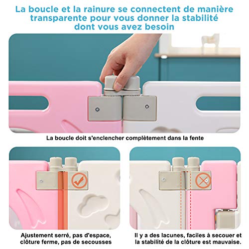 Parc Bébé barriere de securite parc enfant Barrière Securitè avec panneau d’activités Jeu Espace Jeu Chambre Enfant l…