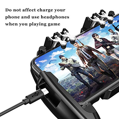 Newseego PUBG Mobile Game Controller, Manette de Jeu à 6 Doigts pour téléphone avec déclencheur L1R1 pour joysticks…