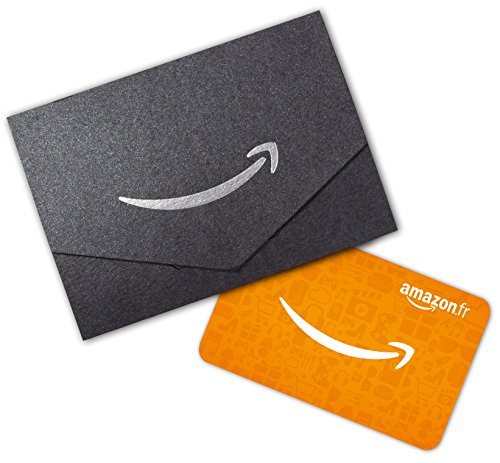 Carte cadeau Amazon.fr dans une petite enveloppe noire