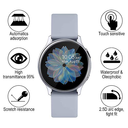 RSSYTZ [6 stück Protection écran pour Samsung Galaxy Watch Active 2 44mm, [Adsorption anhydre] [Film Flexible] [Soft HD…