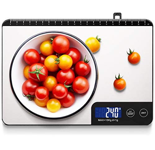 Balance de Cuisine Balance de Cuisine Numérique Pour Aliments 33 lb/15 kg Balance de Cuisine Electronique Avec Précision…