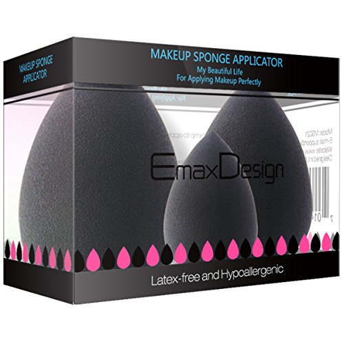 EmaxDesign 3 pièces Blender éponge de maquillage, fond de teint Blush Estompeur Correcteur Yeux Visage Poudre Crème…