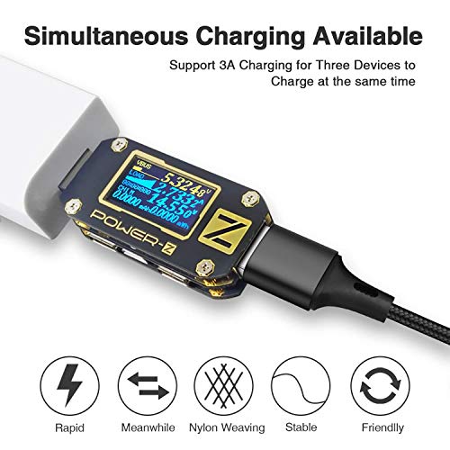 AVIWIS Multi Câble de Chargeur, 1.2M Nylon 3 en 1 Multiple Câble de Chargement avec Micro USB Type C Phone Connecteur…