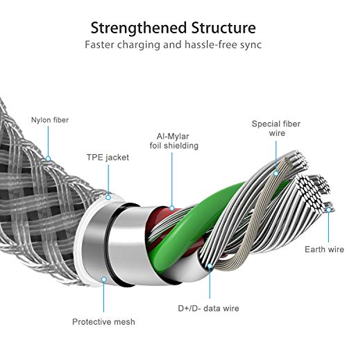 Syncwire Chargeur iPhone Câble 2M -[Ultra Résistante Fibre |C89 Certifié Apple Mfi |Charge Rapide 2.4A] Cordon d…