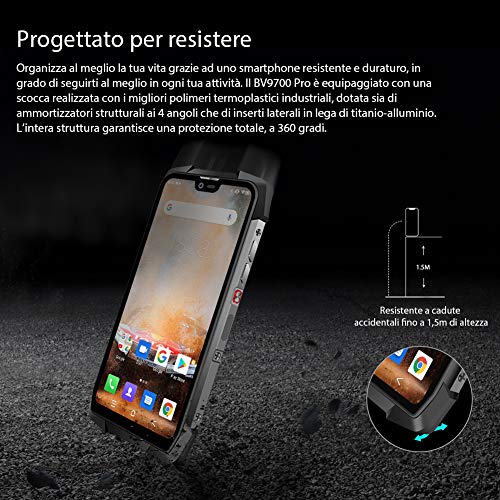 Telephone Portable incassable Blackview BV9700 Pro – Smartphone étanche IP68 5,9 Pouces FHD +, Helio P70 Octa 6GB…