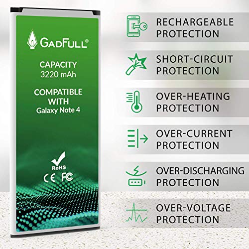 GadFull Batterie Compatible avec Samsung Galaxy Note 4 | Correspond à l’ EB-BN910BBE | Compatible avec SM-N910F| SM…