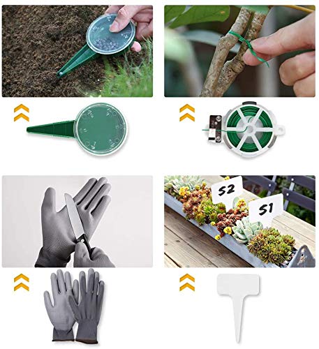 YISSVIC Outils de Jardinage 12 Pièces Outils de Jardin avec Sac de Rangement, Arrosoir, Gants de Jardinage