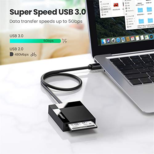 UGREEN USB 3.0 Lecteur de Carte SD Micro SD CF MS 4 en 1 Adaptateur de Carte SD TF Compact Flash 5Gbps Transfert Rapide…