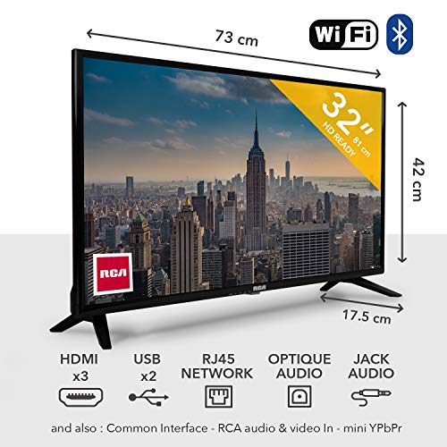 RCA RS32H2 Android Smart TV 32 Pouces (80 cm) Téléviseur avec Google Assistant, Chromecast, Netflix, Prime Video, Google…