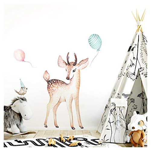 Little Deco Tatouage Mural cerf & Oiseau I S – 69 x 75 cm (LxH) I Chambre d Enfant Stickers bébé Enfants muraux Posters…