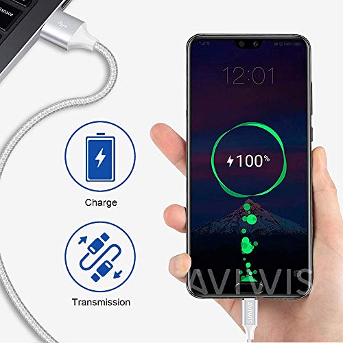 Câble USB Type C [Lot de 4 1m] Chargeur USB C en Nylon Tressé Charge Synchro Rapide Compatible pour Samsung Galaxy S20…