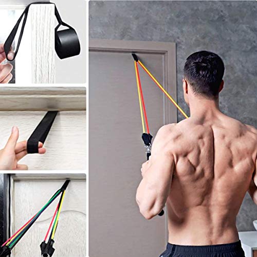 ROMIX Bandes de Résistance Set 11 Pcs, 150 LBS Elastique Musculation Tubes, Professionnels Latex Fitness Bands avec…