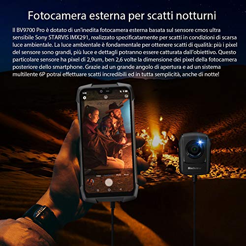 Telephone Portable incassable Blackview BV9700 Pro – Smartphone étanche IP68 5,9 Pouces FHD +, Helio P70 Octa 6GB…