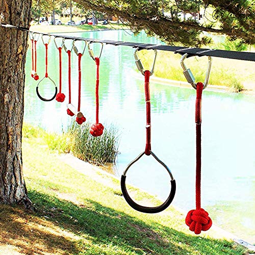 Ninja 13.5M Slackline Outdoor Tree Obstacles Suspendus Ligne Accessoires Play Set Ninja Line Obstacle Training Equipment…