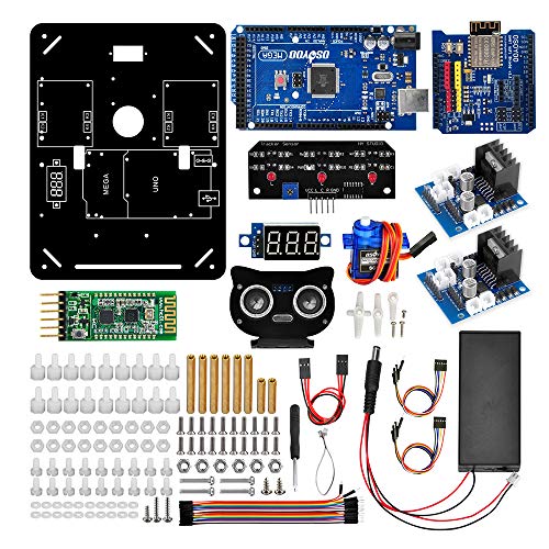 Robot Car Electronics Parts Kit for 4WD Omni Direction Mecanum Wheel Robotic Chassis Compatible for Arduino UNO Mega2560