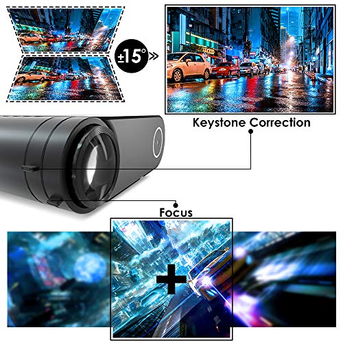 Videoprojecteur, ELEPHAS Vidéoprojecteur 5500 Lumens Mini Projecteur Vidéo Soutien 1080P Rétroprojecteur Full HD LED…