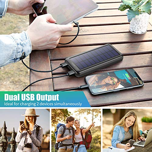 Trswyop Batterie Externe Chargeur Solaire 26800mAh, 【2022 Version Mise à Jour】 Chargeur Portable 3 Entrées USB C Power…