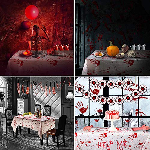 Decorazione di Halloween,Bst4u 26PCS Coltello Insanguinate Main Insanguinata Piede Banner,Adesivo Finestra Héron…