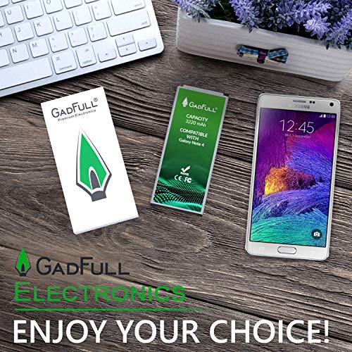 GadFull Batterie Compatible avec Samsung Galaxy Note 4 | Correspond à l’ EB-BN910BBE | Compatible avec SM-N910F| SM…