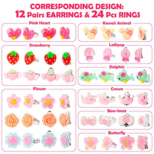 WATINC 62 Princesse De Bonbons Bébés Enfants Bijoux Ensemble Coloré Collier de Perles Bracelet Anneau Boucle D’oreilles…