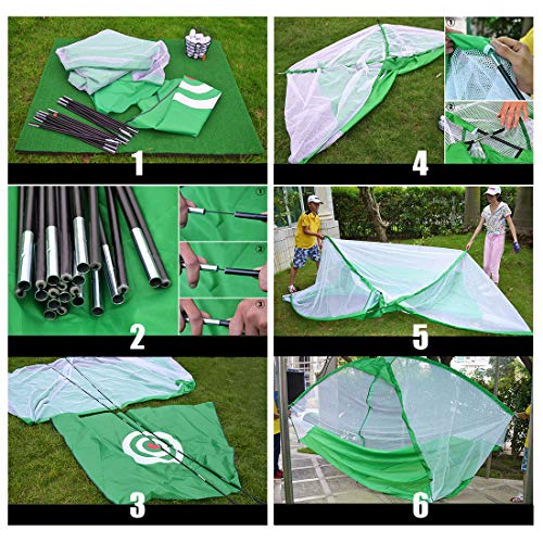 LuoKe Golf Training Net 3M Golf Chipping Net Equipment with Chiphole Indoor and Outdoor Golf Practice Cage for Universal