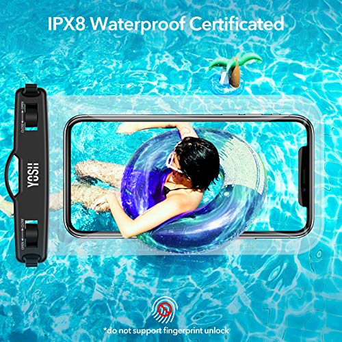 YOSH IPX8 Pochette Etanche Smartphone, Pochette Telephone Etanche Flottante avec Cordon pour iPhone 11 Pro Max XS XR X 8…