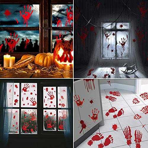 Decorazione di Halloween,Bst4u 26PCS Coltello Insanguinate Main Insanguinata Piede Banner,Adesivo Finestra Héron…