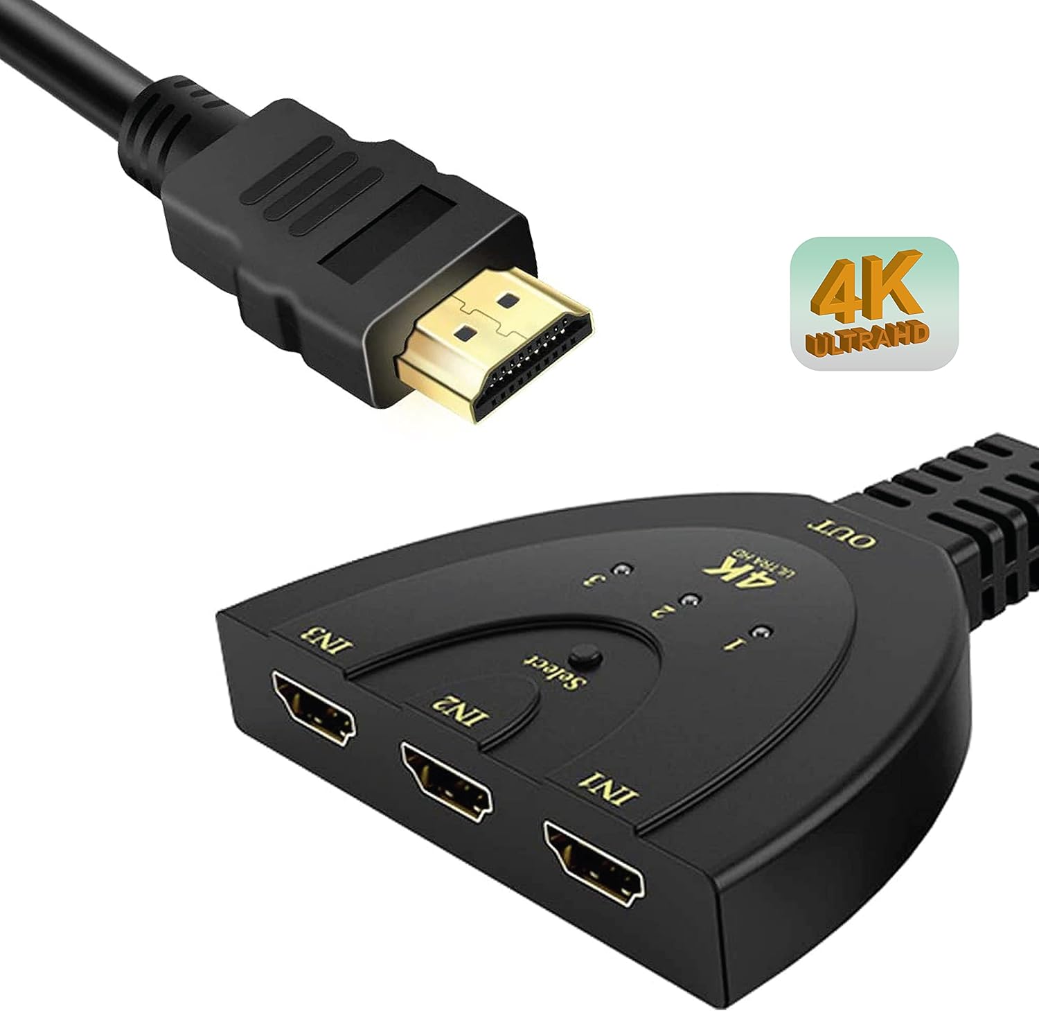 KafooStore Switch HDMI 4K 60Hz, Multiprise HDMI 3 en 1 HD, Splitter HDMI Ultra KafooStore Switch HDMI 4K 60Hz, Multiprise HDMI 3 en 1 HD, Splitter HDMI Ultra