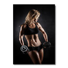Bodybuilding Woman Art Poster Fitness Exercise Girl Gym Wall Picture HD Print 02
